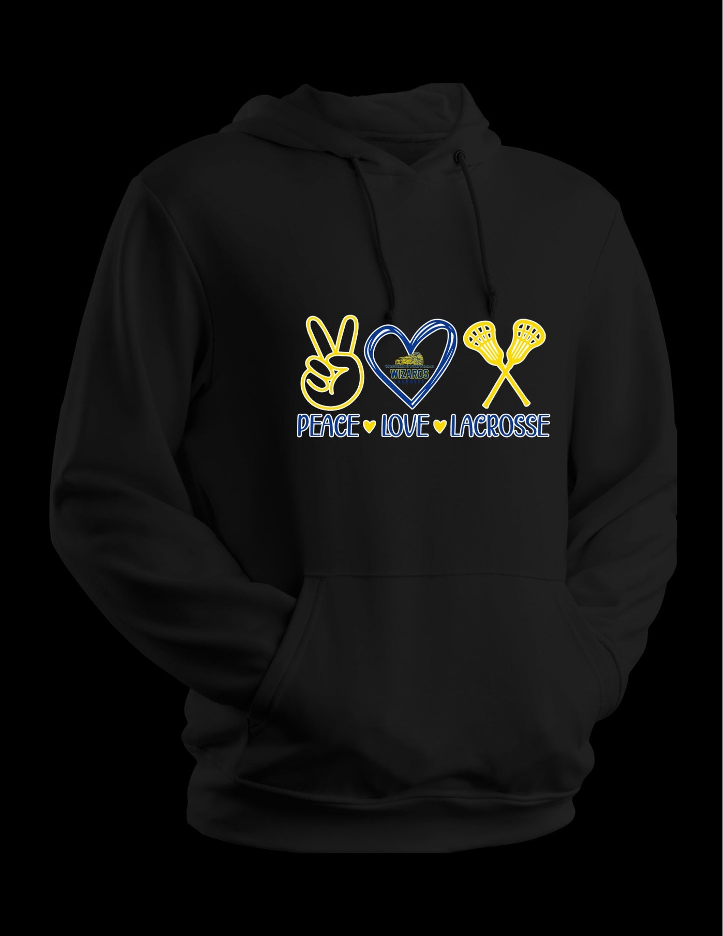 Peace Love Lacrosse adult hoodie