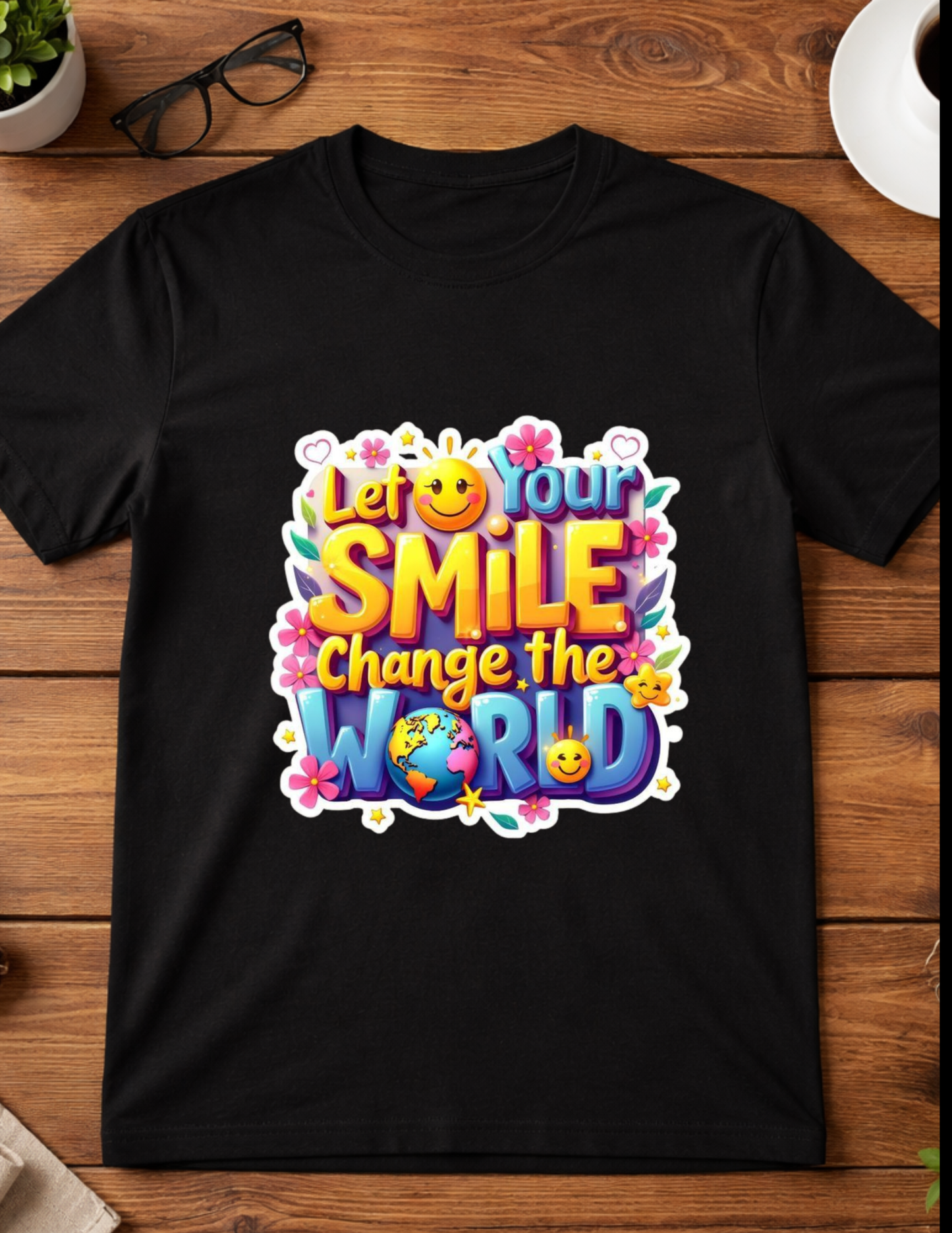 Let your smile change the world Adult t-shirt Blooming Groove Academy