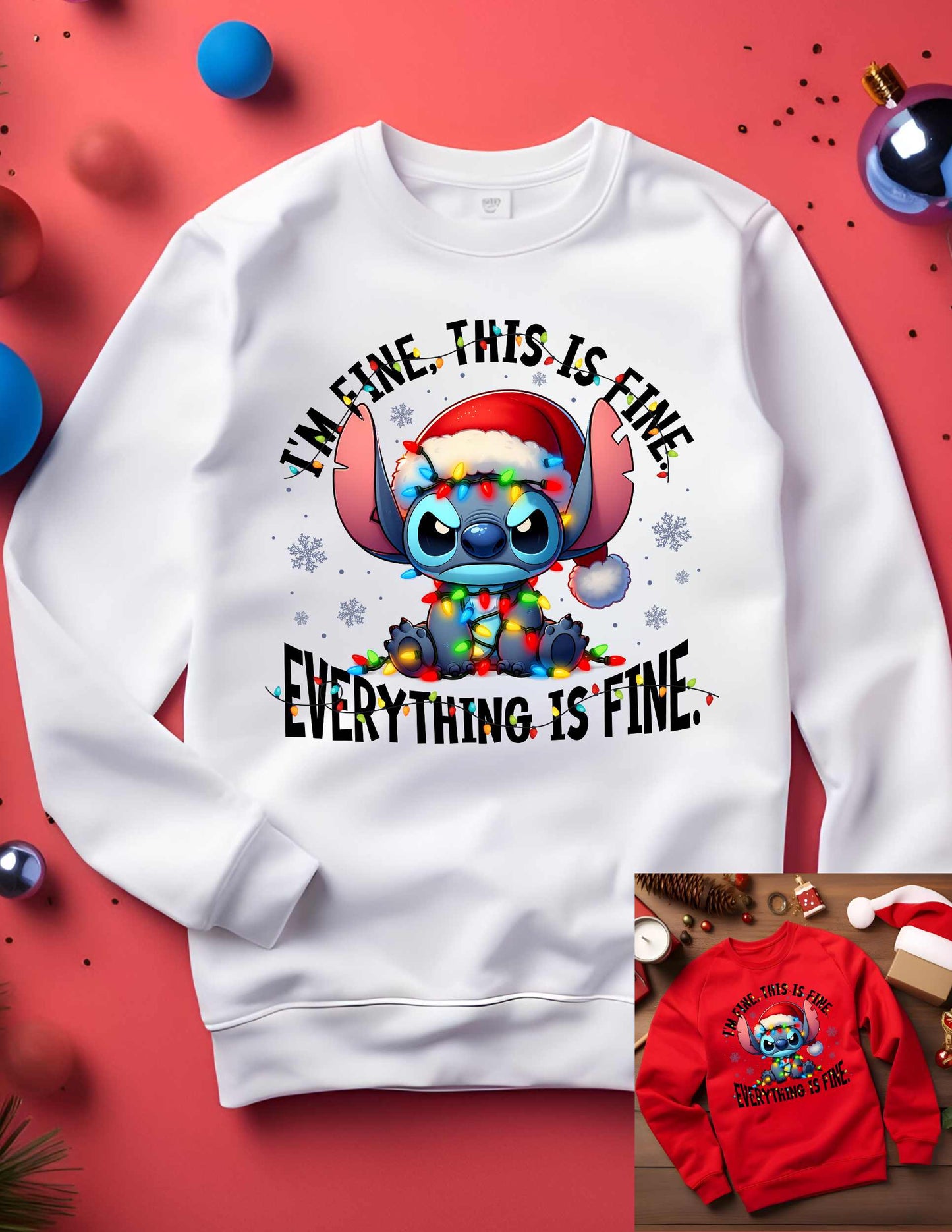 It's fine, everything is fine Stitch Sweatshirt Child