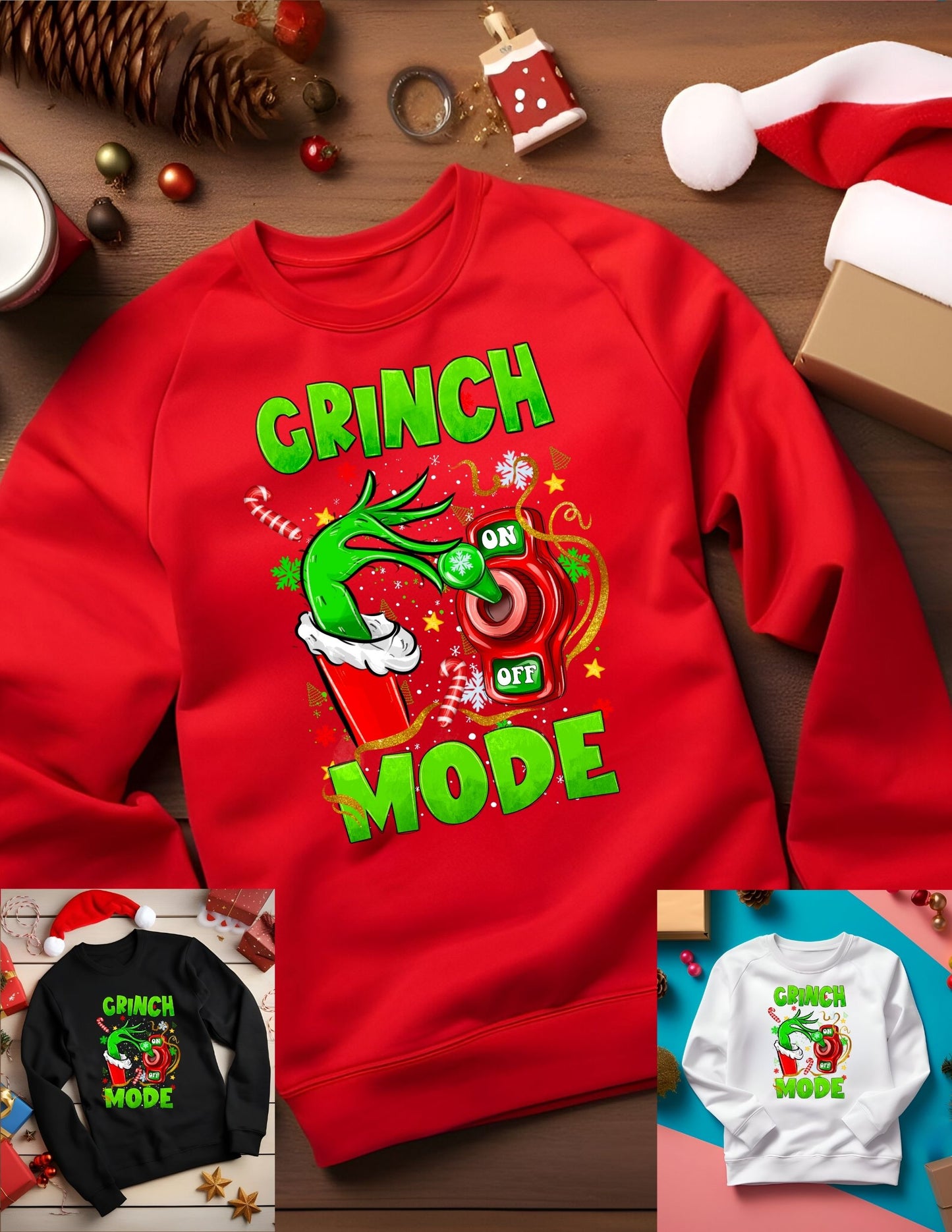 Grinch mode switch  sweatshirt adult