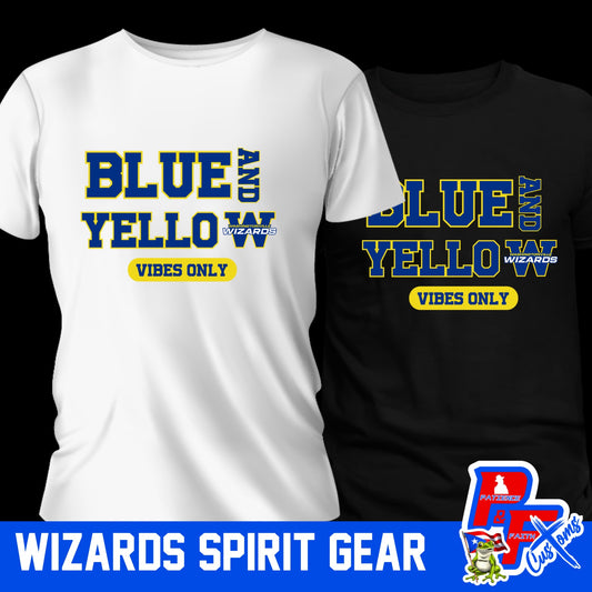 Blue and yellow vibes only T-shirt