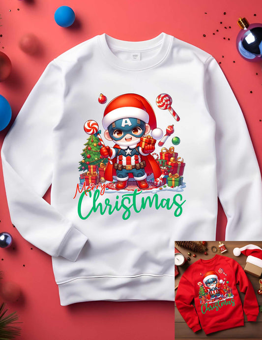 Capt. America holiday Sweatshirt Child