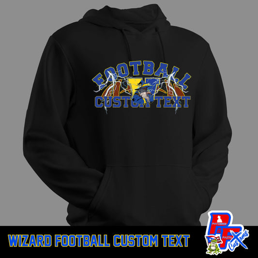Wizard Football Custom Text Hoodie