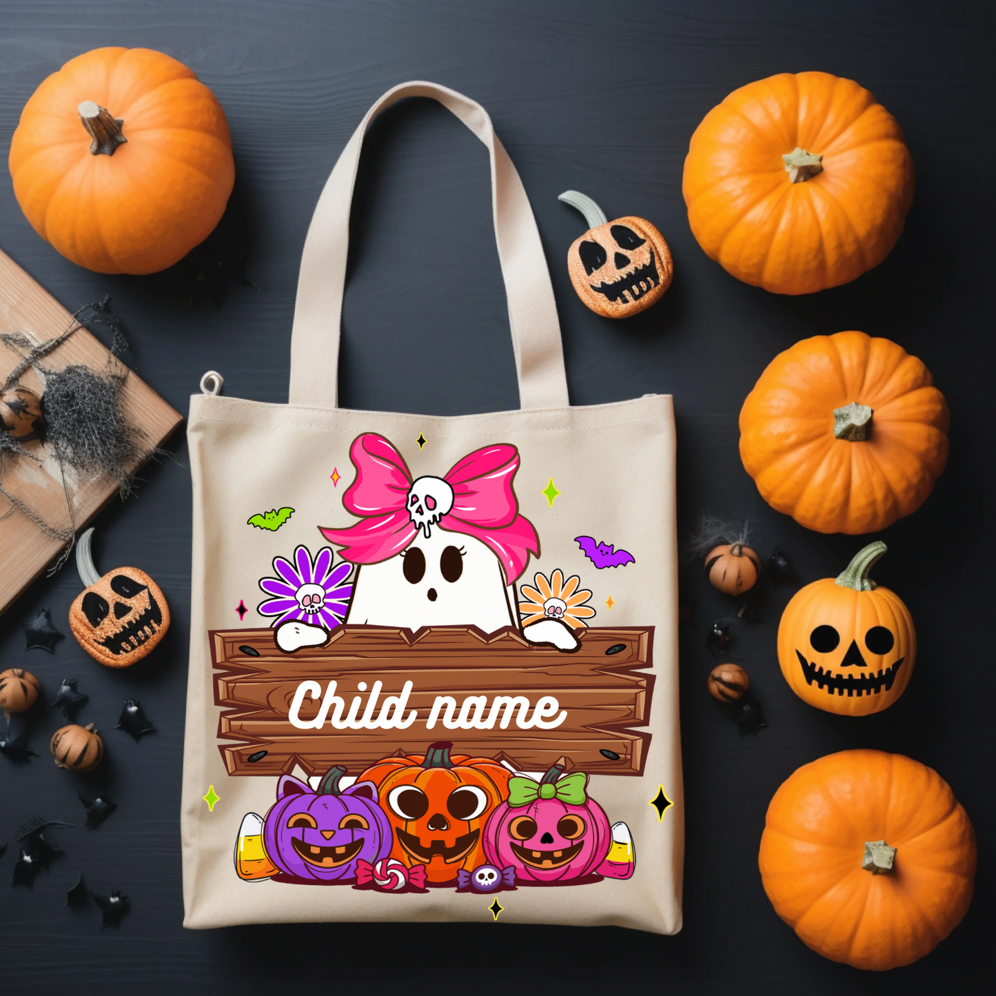 Halloween trick or treat custom bags