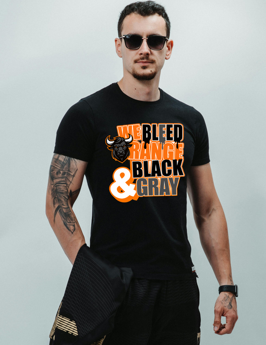 We bleed Orange Black and Gray Mavericks T-shirt