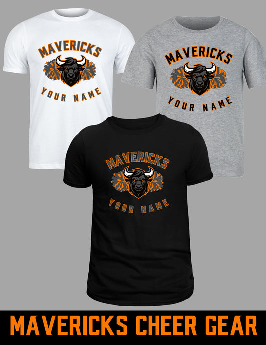 Mavericks Cheer Custom Name Adult T-shirt